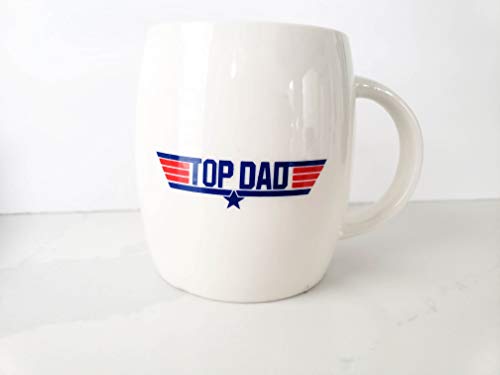 Product Cover Coffee Mug for Dad Grandpa, Top Father's Day Holiday Christmas Birthday Gift for Papa Grandfather Fun Novelty Cups for The Gun Movie Marine Military Air Force Men Presents for Him (DAD)