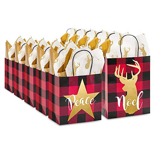 Product Cover Christmas Holiday Gift Bag Assortment (Red and Black Buffalo Plaid)