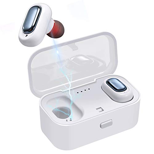 Product Cover 5.0 Bluetooth Headphones Binaural Call True Wireless Earbuds HD Stereo Bass Sound Mini in Ear Bluetooth Earphones with Built in Mic and Charging Case for Sports Running