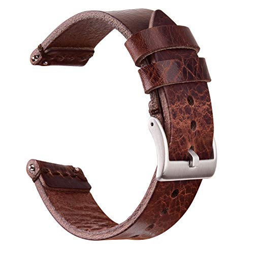 Product Cover Ritche 22mm Leather Watch Bands, Quick Release Leather Watch Strap Oil Wax Leather Watch Bands Compatible with Fossil Watch for Men