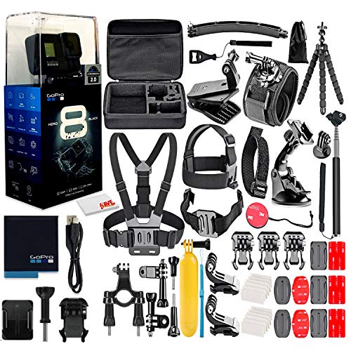 Product Cover GoPro HERO8 Black Digital Action Camera - Waterproof, Touch Screen, 4K UHD Video, 12MP Photos, Live Streaming, Stabilization - with 50 Piece Accessory Kit - All You Need Bundle