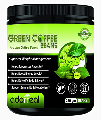 Product Cover Adorreal 100% Arabica Green Coffee Beans (Unroasted) for Weight Loss- 250gm