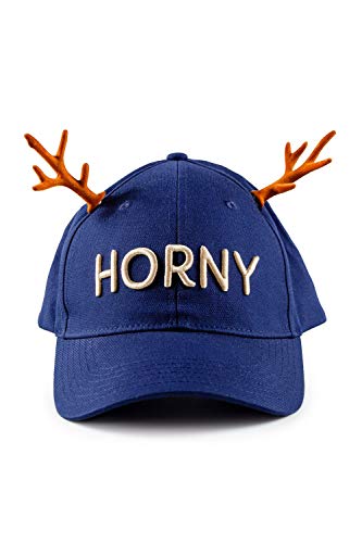 Product Cover Tipsy Elves Hilarious Christmas Hat for Men & Women - Funny Horny Baseball Cap w/Reindeer Antlers