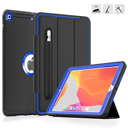 Product Cover Neepanda Case for iPad 10.2 inch 2019, [Built-in Screen Protector] Heavy Duty Shockproof Protective Smart Cover with Leather Stand for iPad 7th Generation 2019 10.2
