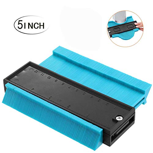 Product Cover Contour Gauge Duplicator ，5-inch Woodworking High Accuracy Contour Shape Tracing Template Measuring Tool,Pipe Tile Frame Gauge Layout Copy Tool (Green)