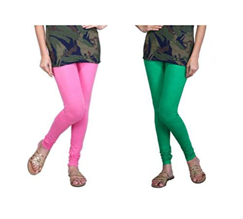 Product Cover Tiger women Comfort Cotton Churidar 4way Leggings Combo pack of 2 (XX-Large, Pink-Green)