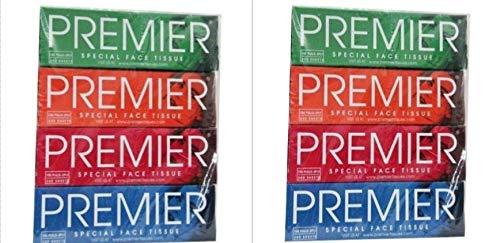 Product Cover PREMIER Box FACE Tissue 100 PULLS 2PLY(Pack of 8)