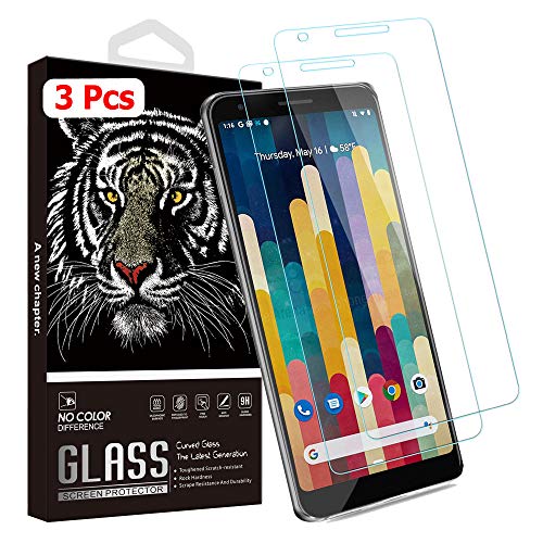 Product Cover Google Pixel 3a Screen Protector, Pomufa [3Pack] P481 3D Tempered Glass Screen Coverage [9H Hardness][HD][Case Friendly][Anti-Fingerprint] Screen Protector for Google Pixel 3a