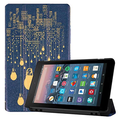 Product Cover Boskin for Amazon Fire hd 10 case 2019/2017 Release- Water Safe PU Leather Smart Cover with Auto Wake/Sleep for Kindle fire hd 10 9th 7th Generation (City Night)