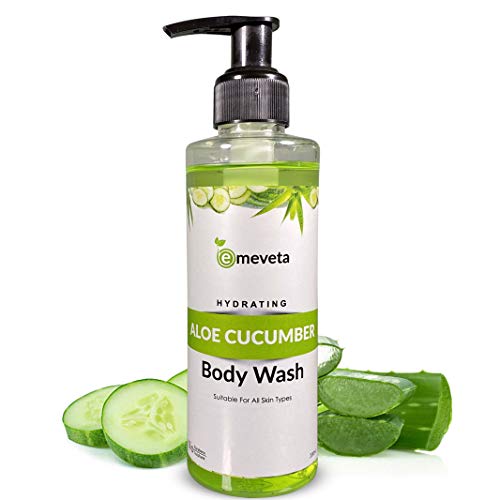 Product Cover EMEVETA Shower Gel Hydrating Aloe Cucumber Body Wash & Shower Gel For All Skin Types with Aloe Vera, Cucumber and Tulsi Extract 200ML