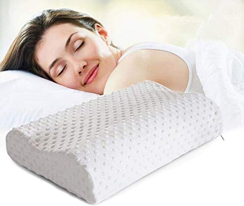 Product Cover SHOPPOSTREET Orthopaedic Memory Foam Pillow Neck and Back Support Pillow Cervical Pillow for Neck Pain with Removable Zipper Cover Side Sleepers Neck Pillow for Pain Relief (1)