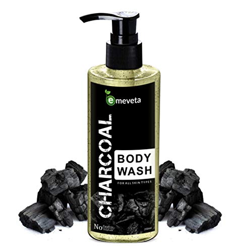 Product Cover EMEVETA 200ml Charcoal Body Wash with Beads, Aloe vera, Tea Tree and Herbal Extract