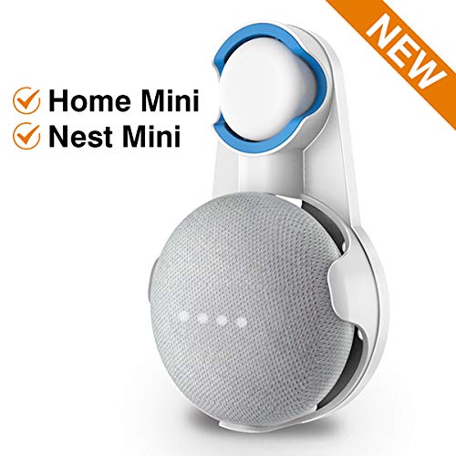 Product Cover HomeMount Outlet Wall Mount Holder for Google Nest Mini (2nd Gen) and Google Home Mini, Space-Saving Accessories, Compact Case Plug and Cord Management(White)