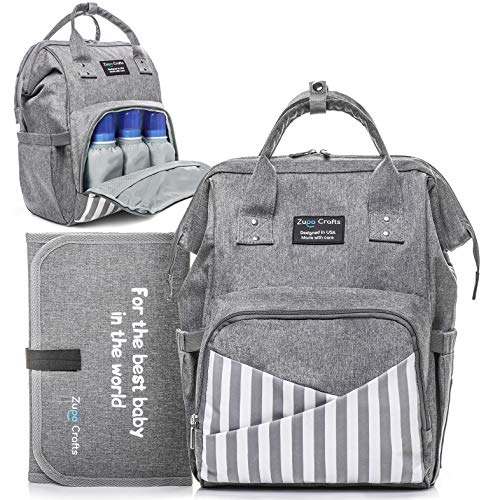Product Cover Diaper Bag Backpack - Large Waterproof Unisex Baby Diaper Backpack - Nappy Stylish Bags for Mom Dad Women Boys and Girls - with Stroller Straps