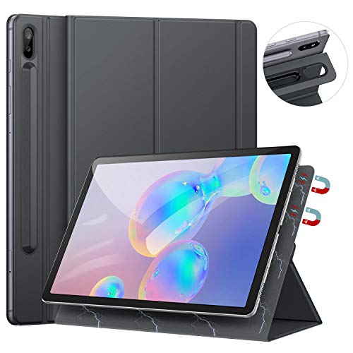 Product Cover [Update Version] Ztotop Case for Samsung Galaxy Tab S6 10.5 Inch 2019, Strong Magnetic Ultra Slim Tri-Fold Smart Case Cover with Auto Sleep/Wake for SM-T860/T865 Samsung Galaxy Tab S6 10.5 - Dark Grey