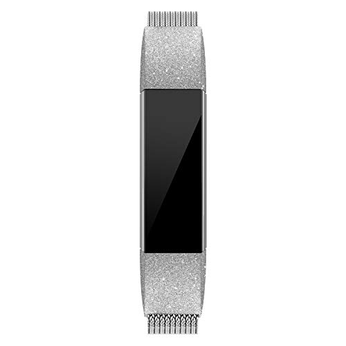 Product Cover QusFy Metal Bands Compatible with Fitbit Alta/Alta HR, Fitbit Ace, Stainless Steel Metal Replacement Accessories Wristband Small Large for Women Men, Silver, Black, Rose Gold, Colorful, Champagne