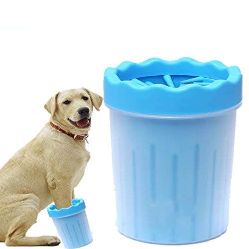 Product Cover 24x7 eMall Portable Pet Paw Cleaner/Washer, Durable Cleaning Cup with Silicone Bristles, Quickly Scrub and Wash Muddy Dirty Paws and Feet, Small to Medium Large Dog Breeds (Large Breeds Blue)