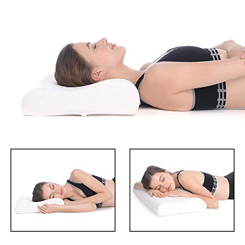 Product Cover BovertyTMMemory Foam Pillow,Cervical Pillow for Neck Pain,Orthopedic Contour Pillow Support for Back,Stomach,Side Sleepers,Anti-Snoring Relief Neck Pillow,Anti-Allergy,Pillow for Pain Relief