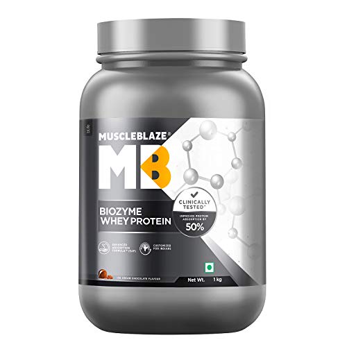 Product Cover MuscleBlaze Biozyme Whey Protein (1 Kg, Ice Cream Chocolate)
