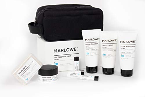 Product Cover MARLOWE. Essentials Kit for Men No. 202 | Gift Set with 9 Products, Toiletry Bag | Lotion, Shave, Wash, Soap, Pomade, Lip Balm | Simple & Effective