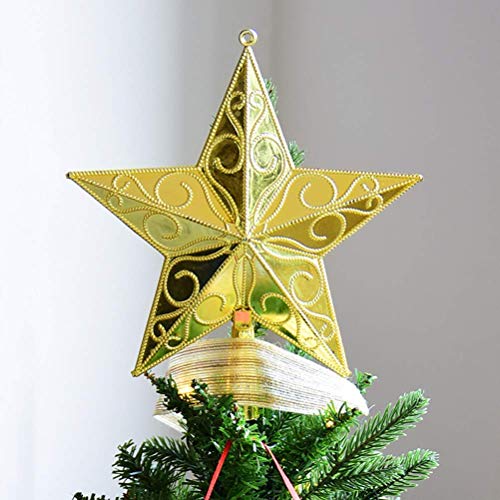 Product Cover nestroots Christmas Tree Topper Golden Snowflake Star Lighted Star Tree Topper for Christmas Tree Decorations
