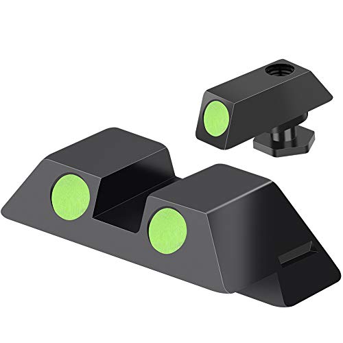 Product Cover Feyachi NS16 Night Sights Glow in The Dark for Glock Pistol 17 17L 19 26 27 33 34 38 39, NO TRITIUM