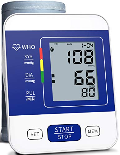 Product Cover COOCEER Upper Arm Digital Blood Pressure Monitor Approved by FDA with 2 Users 198 Memory,Automatic Heart Rate Pulse Monitor with Large Screen Display Home Use Care Device