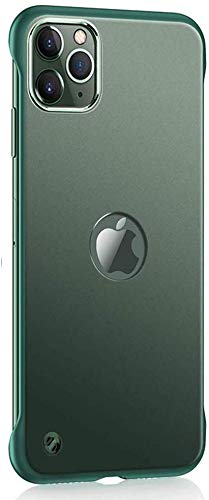 Product Cover Vonzee® iPhone 11 Pro Max Case, Slim Fit Translucent Matte Texture Frame-Less Design TPU Shockproof Bumper Corners Hard Plastic Back Cover for iPhone 11 Pro Max 6.5 inch (2019), (Frameless_Green)