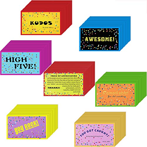 Product Cover 280 Pieces Kudos Card Set Motivational Cards Reward Cards Appreciation Card Gifts for Teachers Employers Friends Coworkers Families, 7 Styles