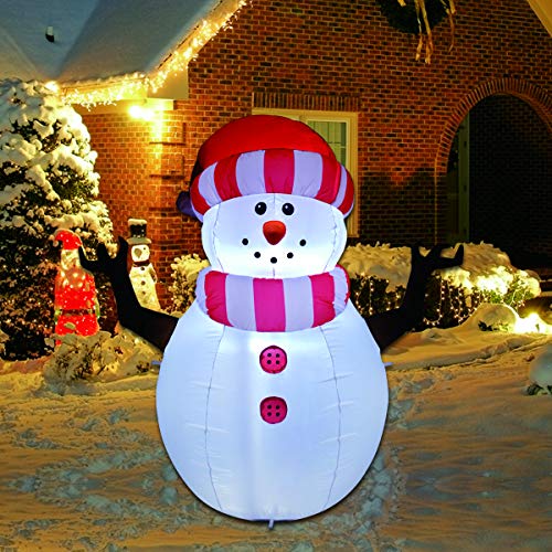 Product Cover GOOSH 5 Foot Christmas Inflatable Snowman Outdoor Decorations with Branch Hand LED Lights Cute Fun Holiday Xmas Blow Up Yard Lawn Decoration Party Display