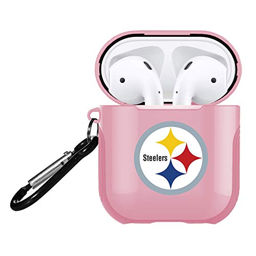 Product Cover Steelers AirPods Accessories Case Cover, Cute Airpods 2 and 1 Silicone Protective Case Dust Guard Shockproof Cover Skin with Carabiner, Airpod 1& 2 Case Shell for Women Girls Pink