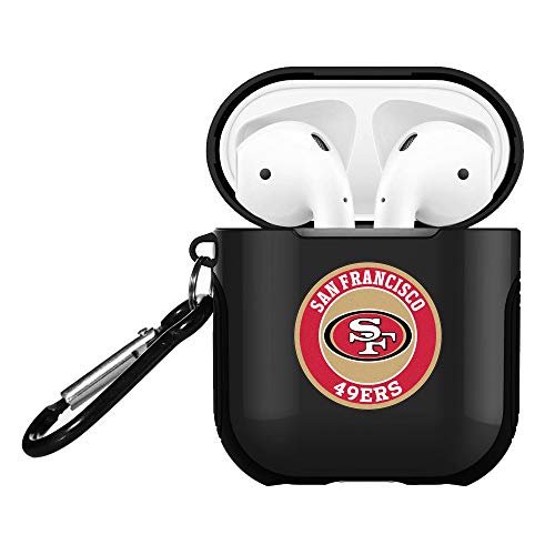 Product Cover 49ers AirPods Accessories Case Cover, Cute Airpods 2 and 1 Silicone Protective Case Dust Guard Shockproof Cover Skin with Carabiner, Compatible for Airpods Wirelss Charging Case Black