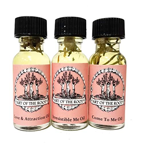 Product Cover Art of the Root, Ltd. Love & Attraction Oil Set with Come to Me, Love & Attraction, Irresistible Me Oils for Romance, Passion, Seduction, Dating & Commitment Wiccan Pagan Hoodoo Conjure Magick