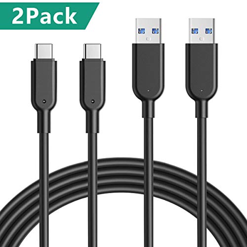 Product Cover USB Type C Cable, SHARLLEN 2-Pack 3FT, USB-C to USB-A 3.1 Fast Charging Cord USB C Charger Cable High Speed Data Sync Cable Compatible Galaxy S10 S9, Note, LG, Pixel 2 XL, ONEPLUS and More (Black)