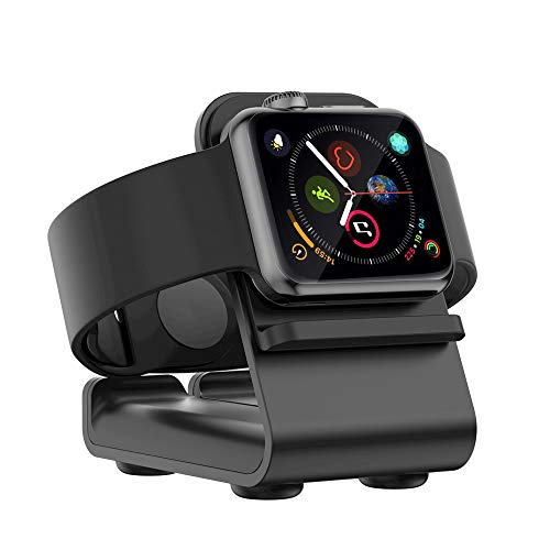 Product Cover VIGLT Charging Stand for Apple Watch Stand Aluminum Charging Stand Nightstand Mode Compatible Series 5 / Series 4 / Series 3/Series 2 / Series 1 Charging Dock Station Designed for Apple Watch(Black)