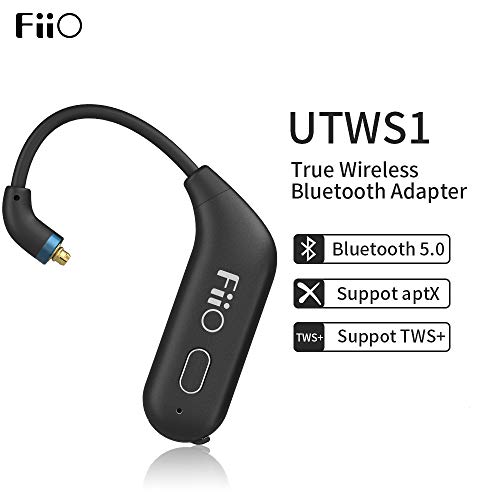 Product Cover FiiO UTWS1 Bluetooth V5.0 aptX/TWS+ Earbuds Hook MMCX Connector Earphone Bluetooth Adapter with Mic Support/8 Hours Playback for Shure SE215 SE315 SE846 SE535 SE425/JVC/FiiO FH5 FA7 FH7 (MMCX)