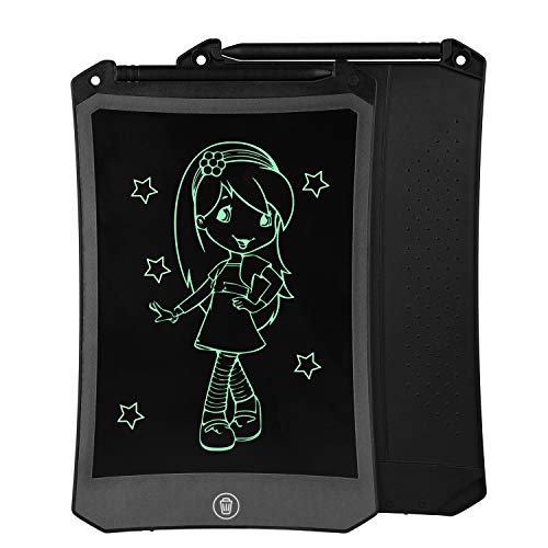 Product Cover 8.5 Inch Reusable LCD Writing Tablet Ewriter, Doodle Drawing Pad Game Playing Board Toy Gift for Toddlers & Kids, Teacher Planner Bulletin Notepad Board with Stylus - Mono Black