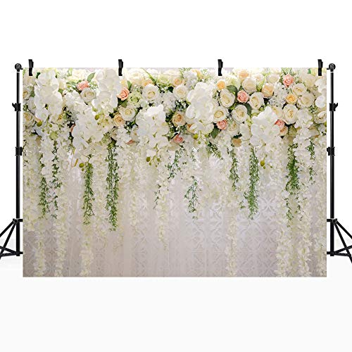 Product Cover 7x5ft Vinyl Photo Backdrop Bridal Floral Wall Photo Booth Backdrop Studio Props Backgrounds Photography Backdrop for Bridal Baby Shower Wedding Party Decoration