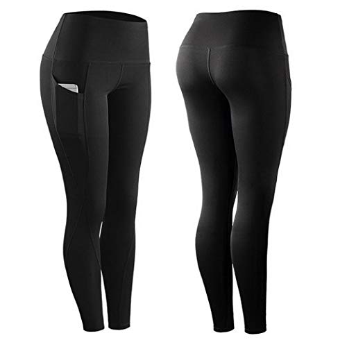 Product Cover foulon Women Solid Breathable Comfortable Yoga Pants Leggings Active Pants Black
