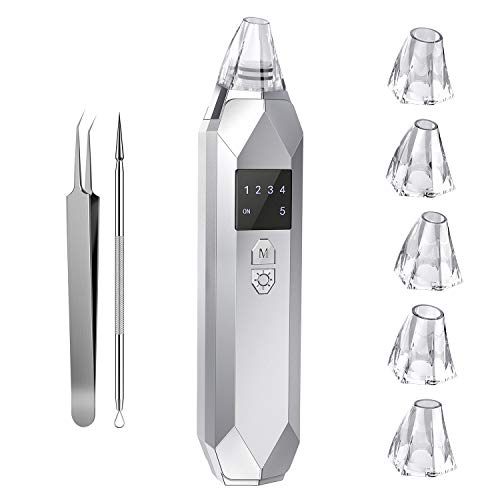 Product Cover Blackhead Remover Vacuum, TAYTHI 2020 Upgrade Design Skin Vacuum Pore Cleaner Blackhead Removal Electric Acne Suction Device with IPL Beauty Lamp 2 Blackhead Extractor for All Facial Skin Treatment