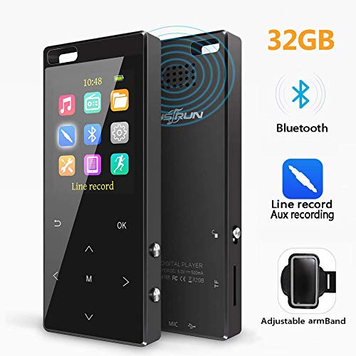 Product Cover MP3 Player, 32GB MP3 Player with Bluetooth, FM, Armband, Pedometer, Burning, HiFi, FM-Recording, Metal Shell. Nice Packing. MusRun, Music & Running Make You Fitness.