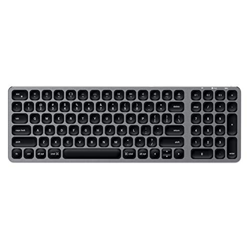 Product Cover Satechi Compact Backlit Bluetooth Keyboard - Wireless Bluetooth 5.0 & Multi-Device Sync - Compatible with 2019 MacBook Pro, 2018 MacBook Air, 2018 iPad Pro, iPhone 11 Pro Max/11 Pro/11, 2011 and later