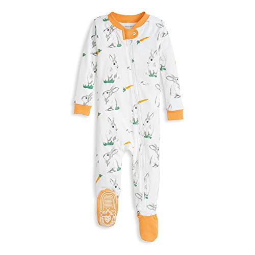 Product Cover Burt's Bees Baby Baby Boys' Unisex Pajamas, Zip-Front Non-Slip Footed Sleeper Pjs, Organic Cotton, Rabbit Habit, 24 Months