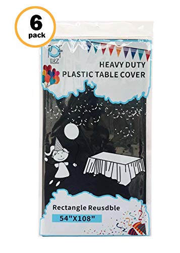 Product Cover D&Z 6 Pack Black Plastic Tablecloth 54