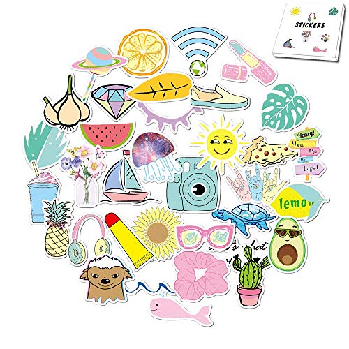 Product Cover Vsco Girls Stickers for Water Bottles 35-Pack Cute Aesthetic Trendy Waterproof Vinyl Stickers for Teens Kids Girls and Boys, Perfect for Laptop Phone Travel Guitar Bike Helmet Car(Multi Colorful)