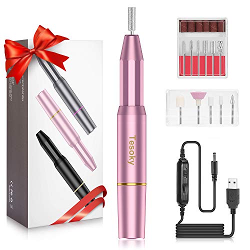 Product Cover Electric Nail Drill Bits Set, Upgraded Portable Electric Nail File Set Machine for Acrylic Nails Gel Nails Kit, Efile Nail Drill Bits Manicure Kit Pedicure Tools Best Gifts for Women Girls (Pink)