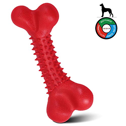 Product Cover SAZEN - Classic Dog Toy - Durable Natural Rubber - Fun to Chew, Large Dog Toys Durable Dog Chew Toy for Aggressive Chewers,Natural Rubber Material for Pet Training, Teeth Cleaning, Playing (red)