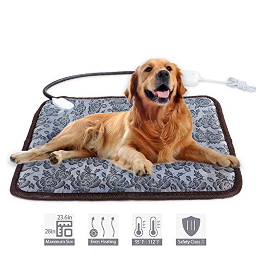 Product Cover Newest Upgraded Pet Heating Pad for Dogs Cats,Safety Waterproof Electric Heated Cat Dog Bed Mat with adjustable temperature