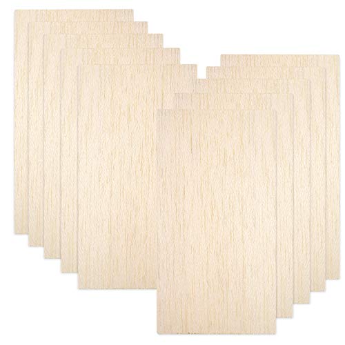 Product Cover 10 Pack Balsa Wood Sheets, Natural Unfinished Wood for House Aircraft Ship Boat DIY Wooden Plate Model, Craft Project 100x200x1.5mm