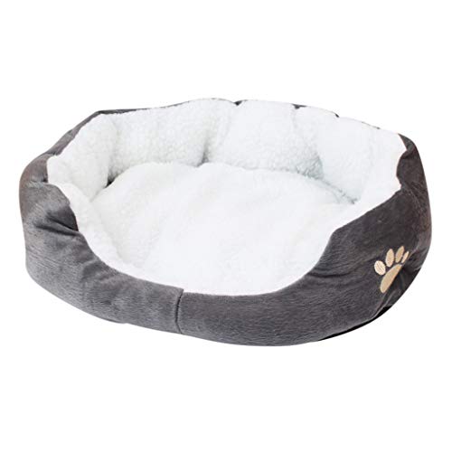 Product Cover MINGLIFE Pet Dog Bed | Plush Faux Fur & Suede Sofa-Style Traditional Living Room Couch Pet Bed w/Removable Cover for Dogs & Cats - Available in Multiple Colors & Styles (Gray)